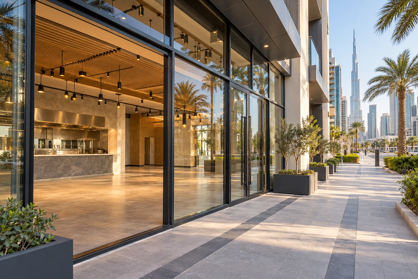 Restaurant premises in a UAE commercial district